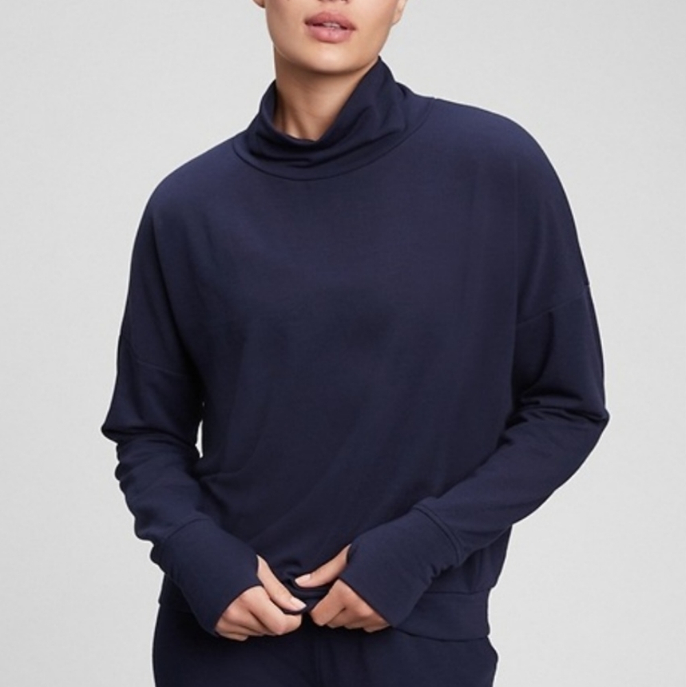 GAP Cloud Light Women's Navy Turtleneck Sweatshirt-Size S -NWT